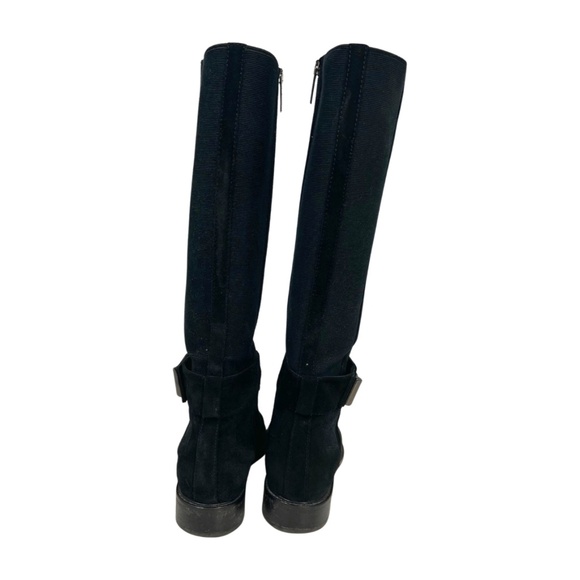 Aquatalia Giada Black Suede Knee High Riding Boots Water Resistant Italy 7.5 - Picture 6 of 10